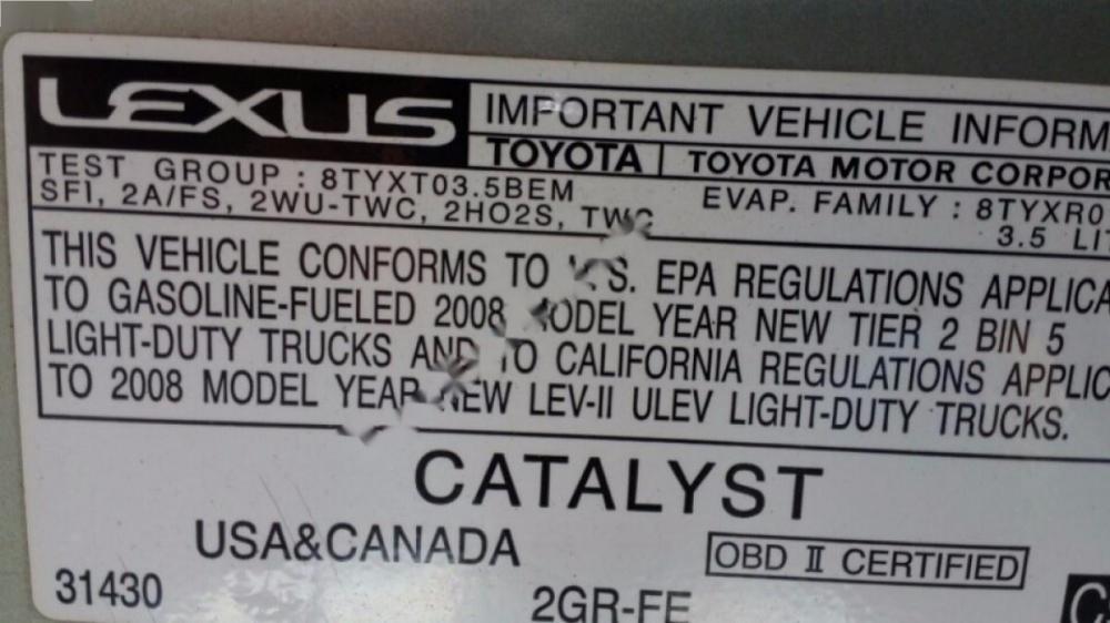 Lexus RX350   2008 - Bán xe Lexus RX350 2008, màu bạc, nhập khẩu chính hãng