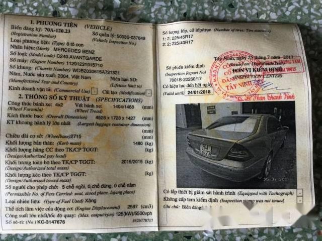 Mercedes-Benz C class C240 2004 - Cần bán xe Mercedes C240 đời 2004, giá chỉ 250 triệu