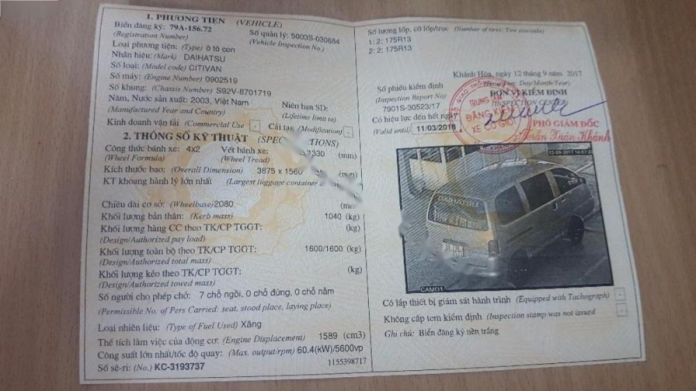 Daihatsu Citivan 1.6 MT 2003 - Bán Daihatsu Citivan 1.6 MT sản xuất 2003, màu vàng  