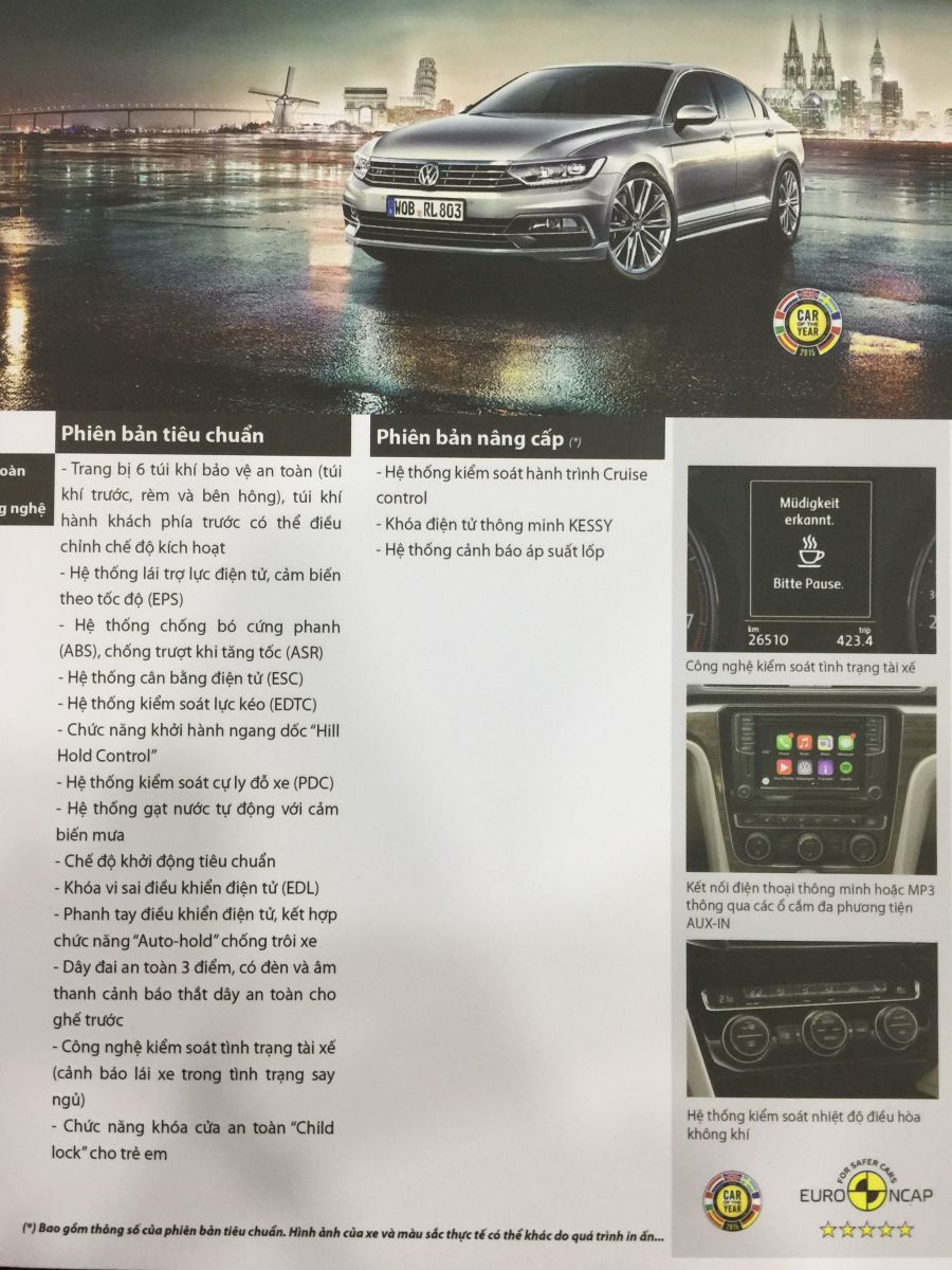 Volkswagen Passat 2017 - 1 tỷ 590 bạn đã sở hữu passat 1.8 turbo (có sẵn màu trắng). Giao xe tận nơ, hỗ trợ vay 80% giá xe