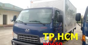 Thaco HYUNDAI HD500 2016 - TP. HCM Hyundai HD500 màu xanh lam, thùng kín tôn đen giá 591 triệu tại Tp.HCM
