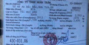 Kia K2700 2012 - Cần bán xe Kia K2700 đời 2012, màu xanh lục giá 190 triệu tại Đà Nẵng