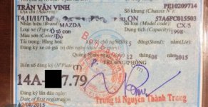 Mazda CX 5 2015 - Cần bán Mazda CX 5 sản xuất 2015, màu đỏ chính chủ giá 740 triệu tại Quảng Ninh