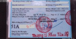 Toyota Previa 2.4 AT 1994 - Cần bán lại xe Toyota Previa 2.4AT 1994, màu đỏ, nhập khẩu   giá 99 triệu tại Tp.HCM